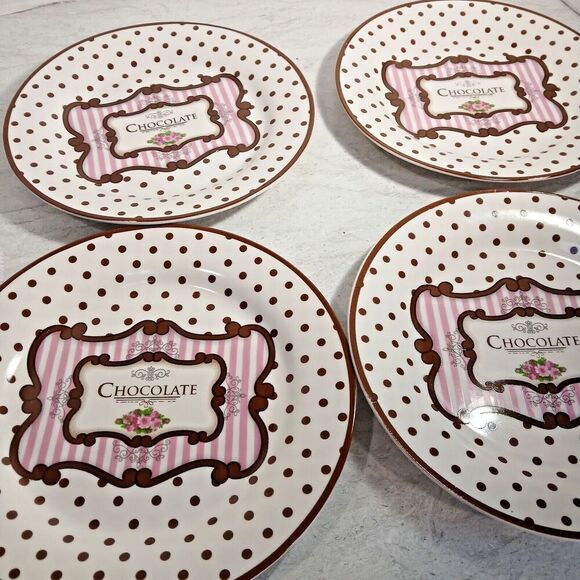 3 Decor Plates That Have The Word Chocolate on it. 8in by 8in. - Picture 1 of 5